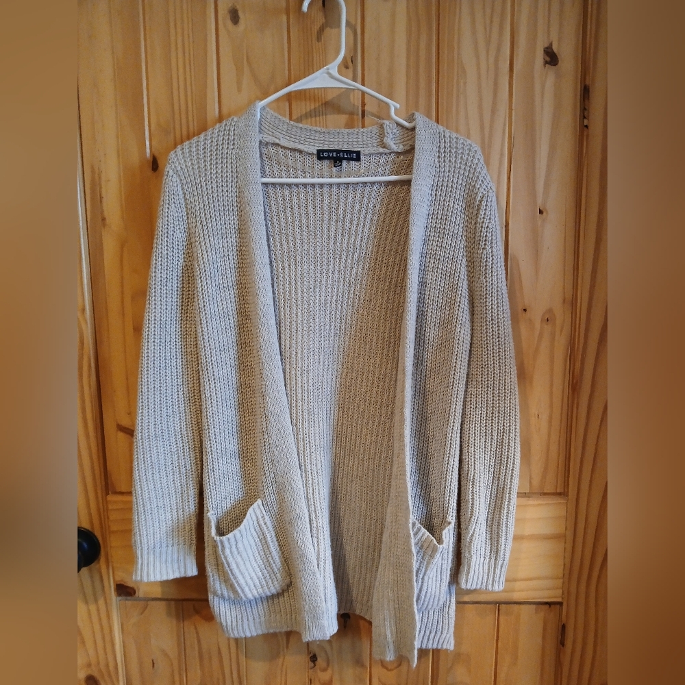 Love Ellie Cream Chunky Knit Cardigan Sweater Size Small